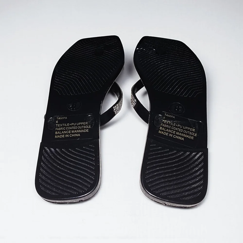 Lauren Lorraine Black and Silver Rhinestone Sandals - Picture 3 of 4